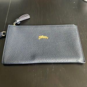 Longchamp Penelope Navy Leather Clutch